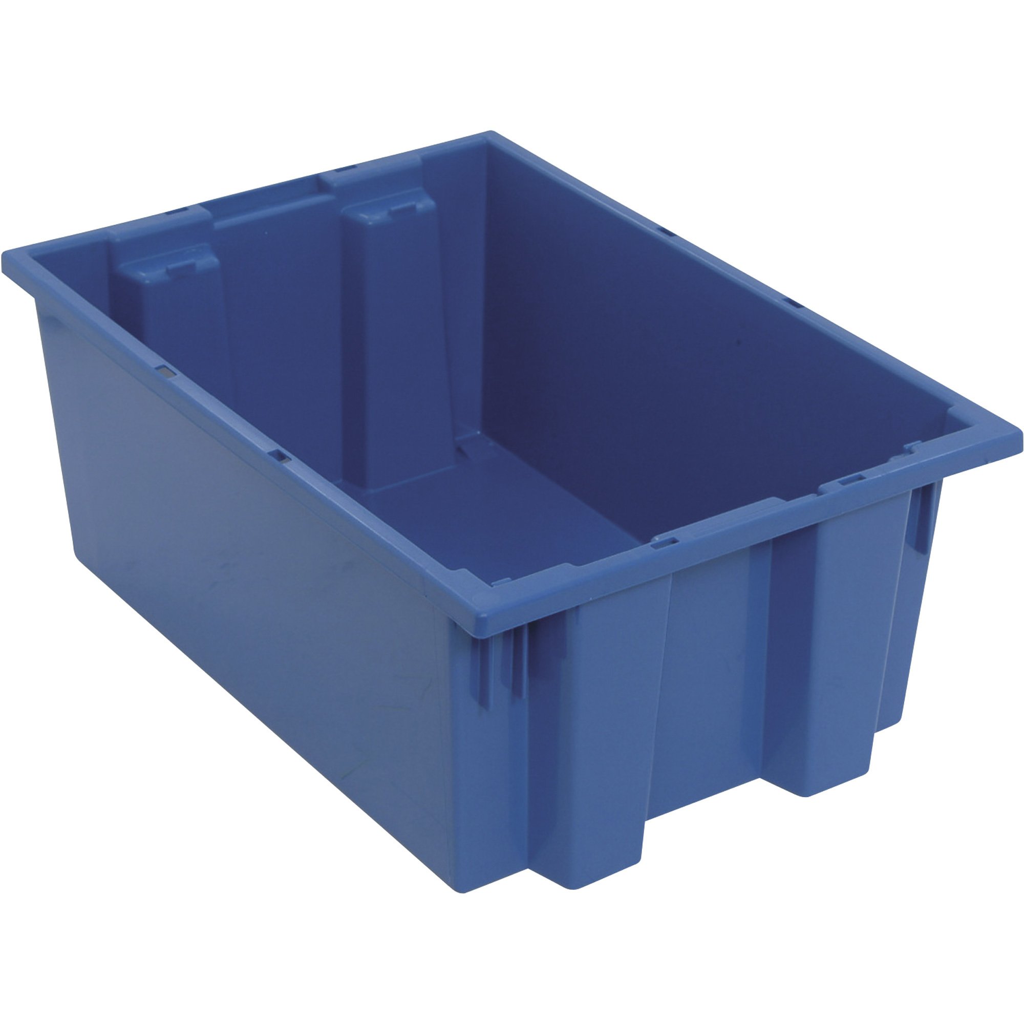 Quantum Storage Stack and Nest Tote Bin — 19 1/2in. x 13 1/2in. x 8in. Size, Carton of 6